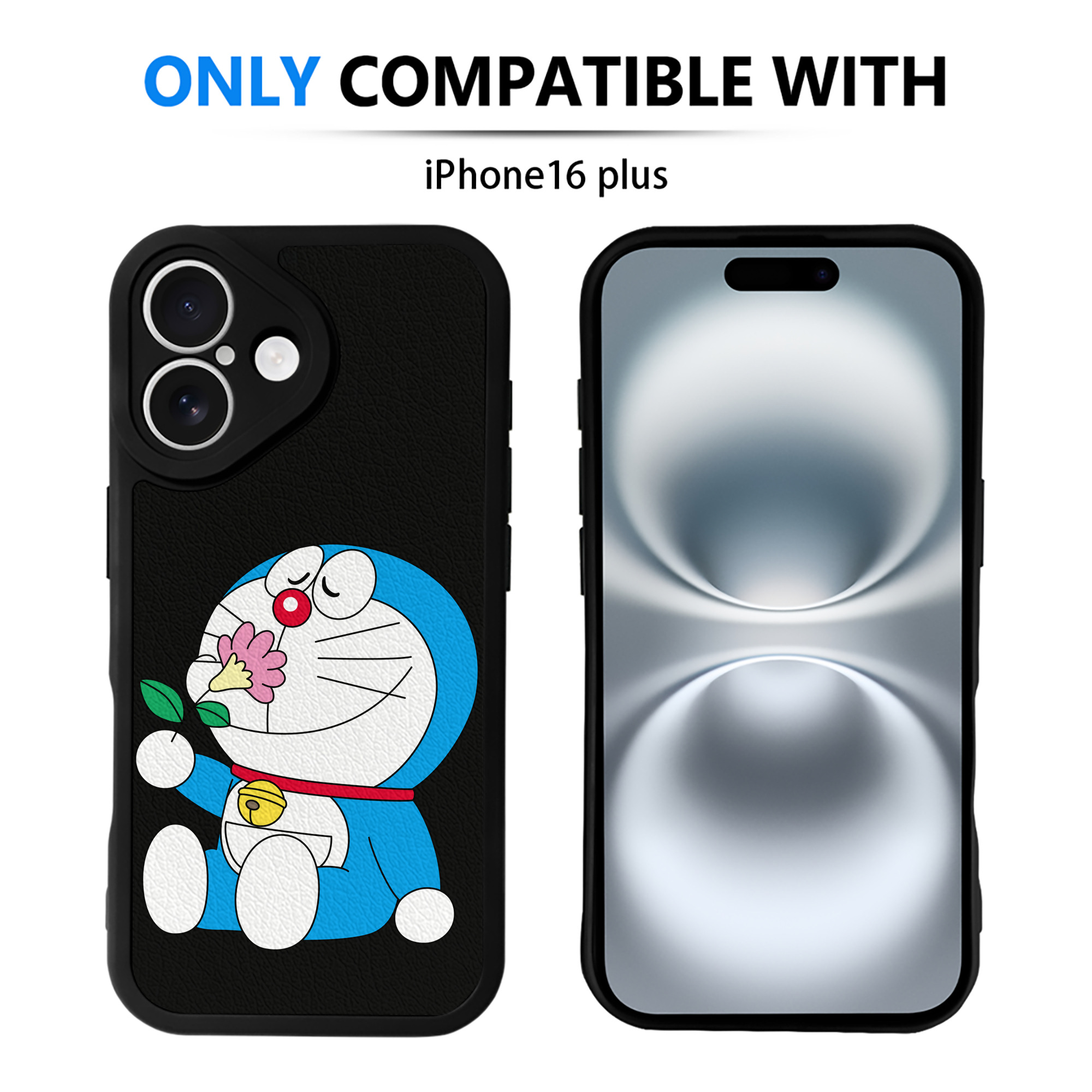 （画像用） ドラえもん Doraemon 【iPhone 16シリーズ対応】シリコンスマホケース（レザー調） 材質：シリコン